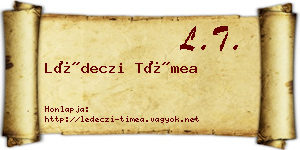 Lédeczi Tímea névjegykártya